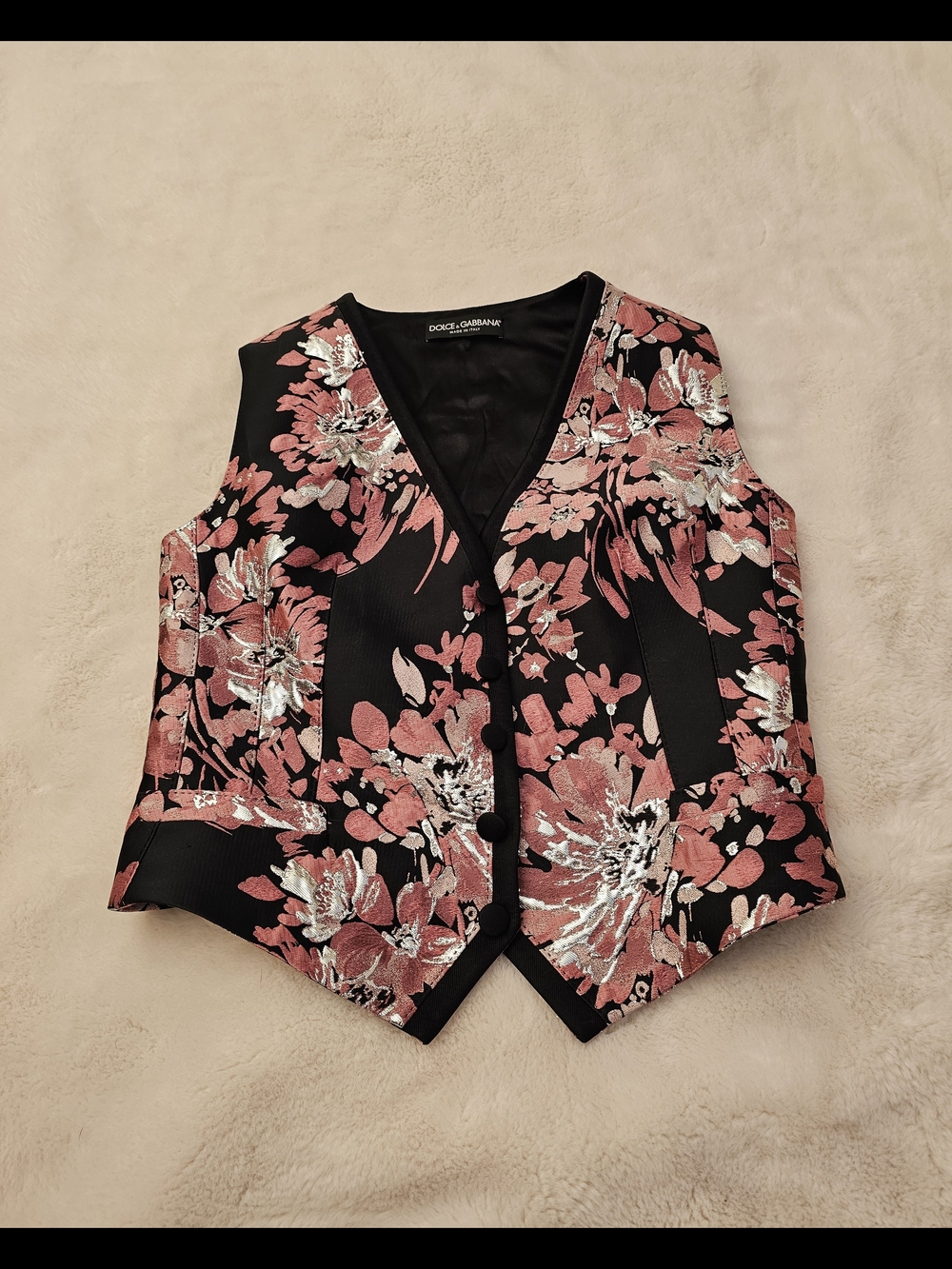 Dolce & Gabbana Floral Brocade Waistcoat Vest Size 46 (US 10)